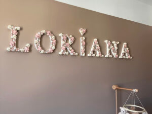 Lettre fleurie - 20cm de hauteur