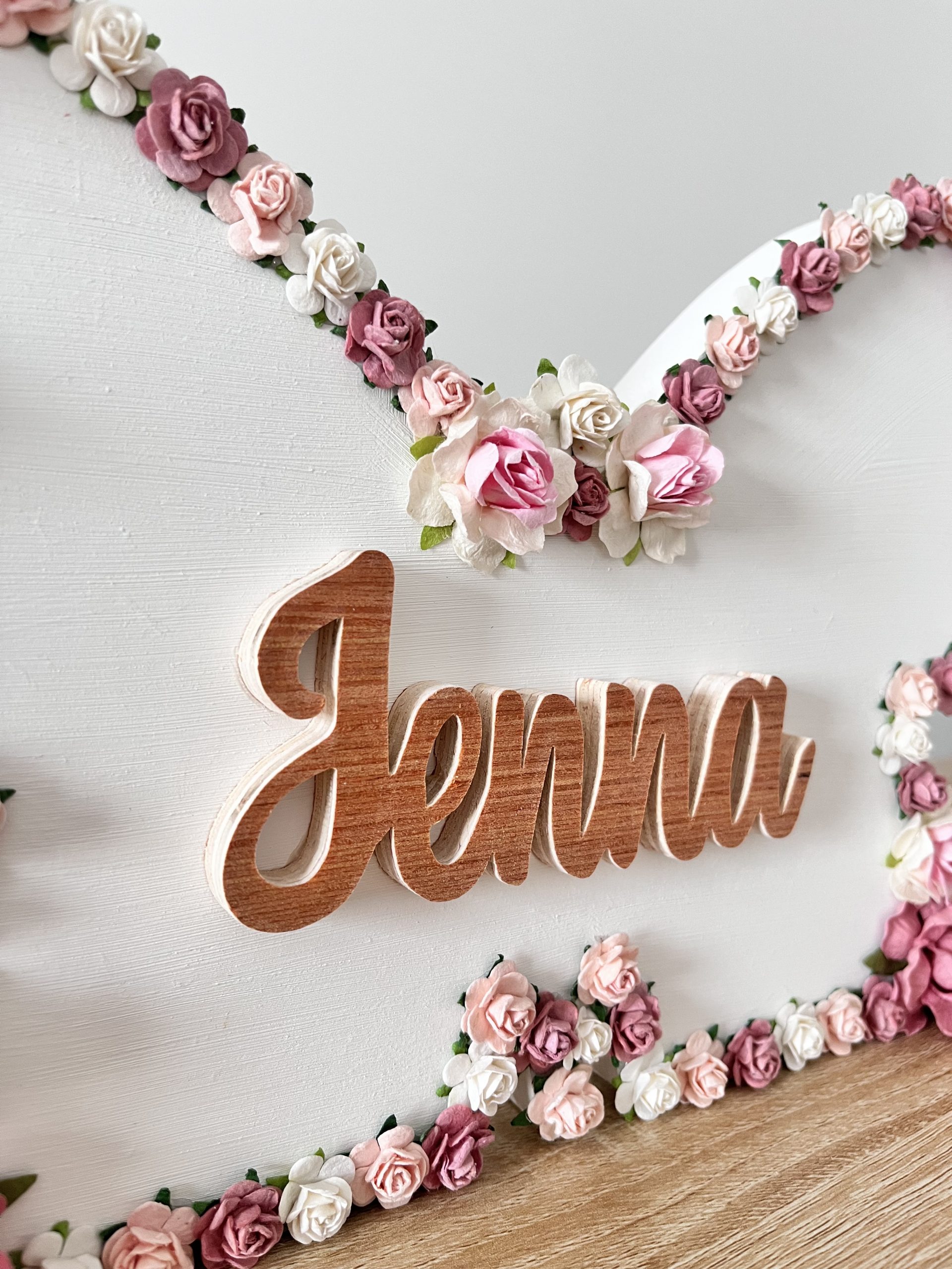 Le papillon en bois fleuri avec prénom 🦋 – Image 8